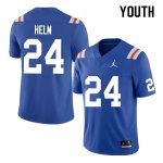 Youth Florida Gators #24 Avery Helm NCAA Nike Blue Throwback Authentic Stitched College Football Jersey IHM7462YU